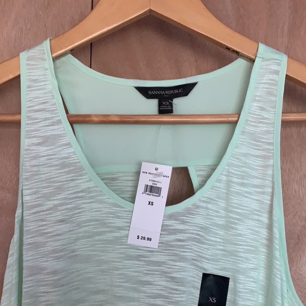 Banana Republic Heathered Tank Top Mint NWT - Picture 2 of 4